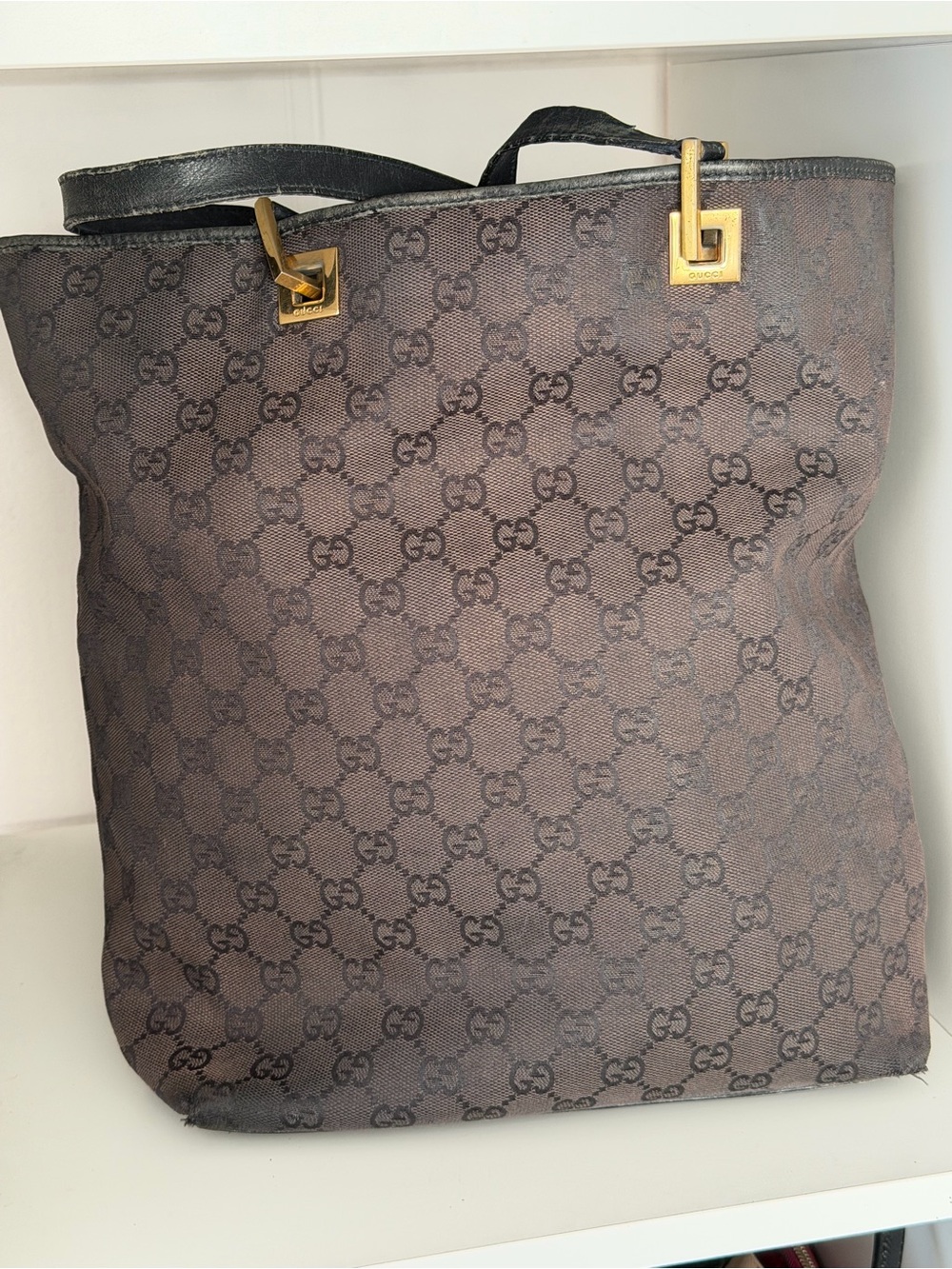 Gucci GG Monogram Canvas Tote Bag – Brown/Black - Picture 5 of 16